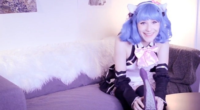 Neko Maid Deepthroats Master’s Big Tentacle Dildo