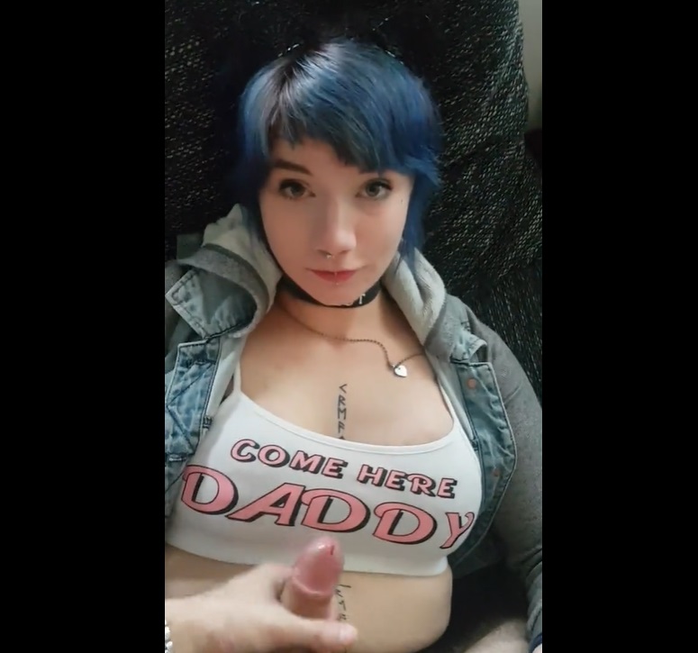 Teenage Kitten Sucks Daddy’s Hard Cock. Lots Of Cum On Her Face