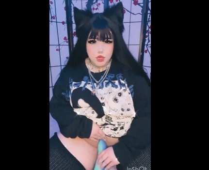Thick Cat Girl Rides Huge Tentacle Dildo