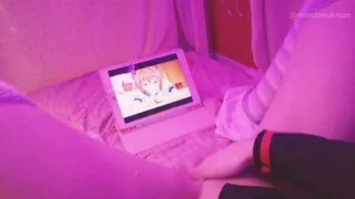 Neko Girl POV. Masturbating To Lesbian Hentai After Class Until I Pee Myself